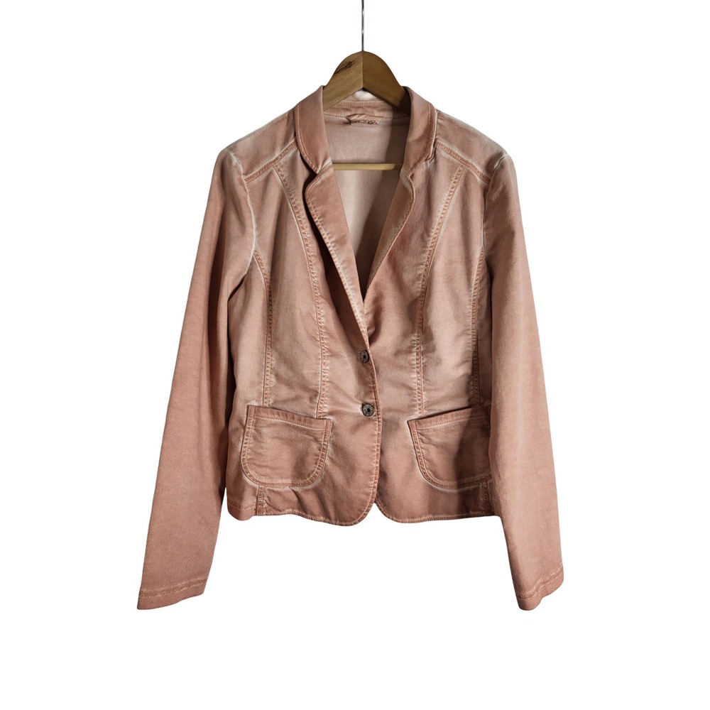 Taifun Separates Pink Cotton Blend Two Button Blazer Jacket Size 12